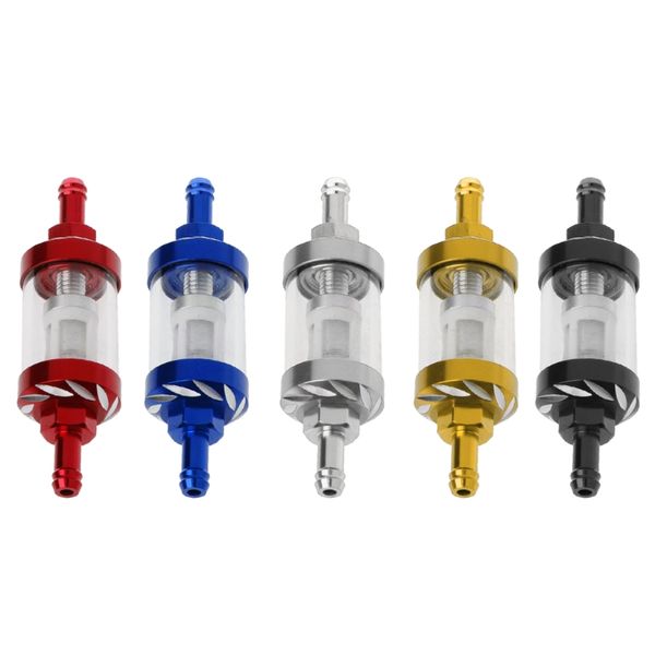 

cnc 8mm gas fuel filter scooter universal aluminum clear-view for motor dirt/pit