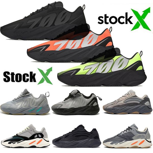 

2020 new arrival 700 mnvn orange triple phosphor brand kanye west wave runner solid grey magnet women men running shoes trainers sneaker, White;red