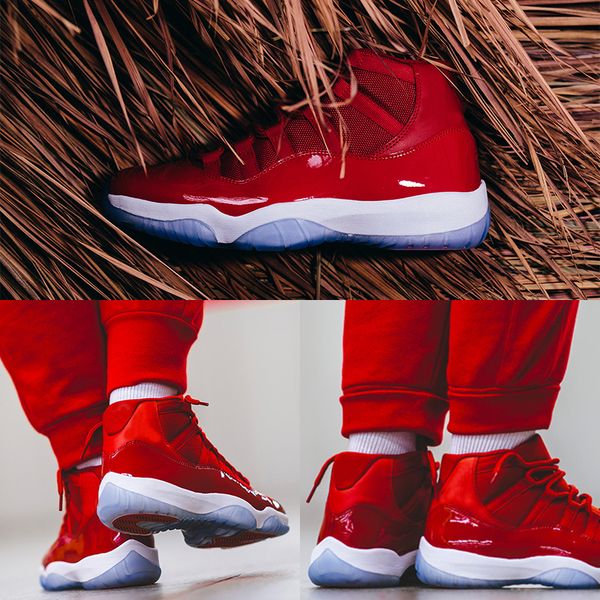 

11 win как 96 баскетбольной обуви 11s gym red black white men женские спортивные кроссовки с размером 36-47