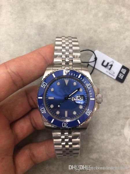 

2018 new rolse u1 factory submersible 116619lb presidential five beads blue crown sapphire original buckle asia original 2813 movement watch, Slivery;brown