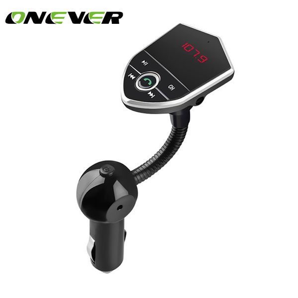 

onever bluetooth car kit usb fm transmitter mp3 player modulator 3.1a dual usb car charger support tf card u disk play aux in fm