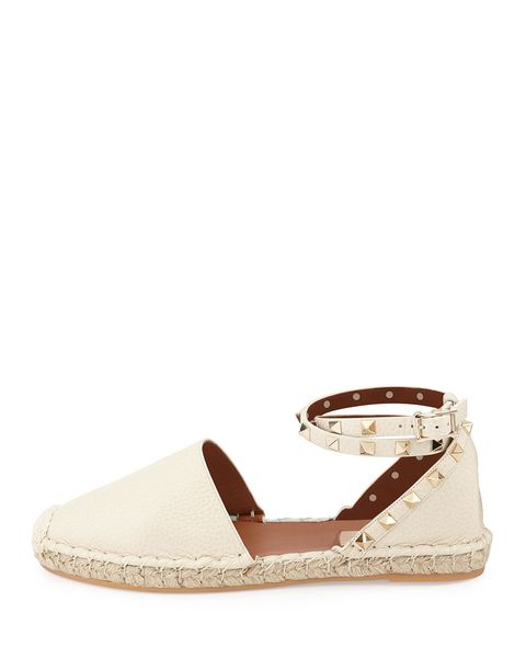 

espadrilles women designer casual shoes luxury leather studs platform shoes men espadrilles sandals with box size 34--42, Black