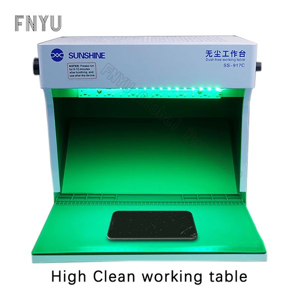 

ss-917c high-cleanness dust-workbench dual led mobile phone repair oca press screen film filter purification workbench