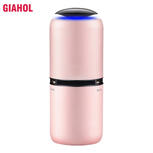 

giahol car air purifier cleaner portable mini car air freshener ionic purifier oxygen bar ozone lonizer super mute pink
