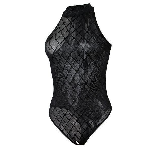 

women lingerie sleeveless mock neck bodysuit leotard open crotch corset, White;black