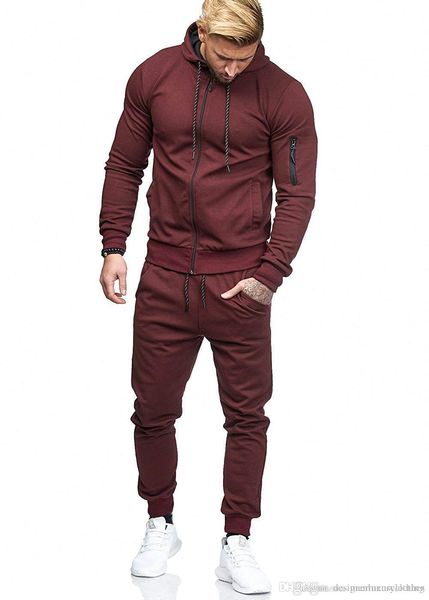 

мужские костюмы конструктора survetement solid color track suit беговые костюмы мужчины pantalon де survêtement, Gray