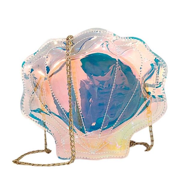 

fashion pvc laser shoulder bag purse shell women mini chain crossbody bag