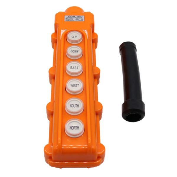 

1pc cob63 hoist push button switch crane pendant control 6 ways ac 200/500v