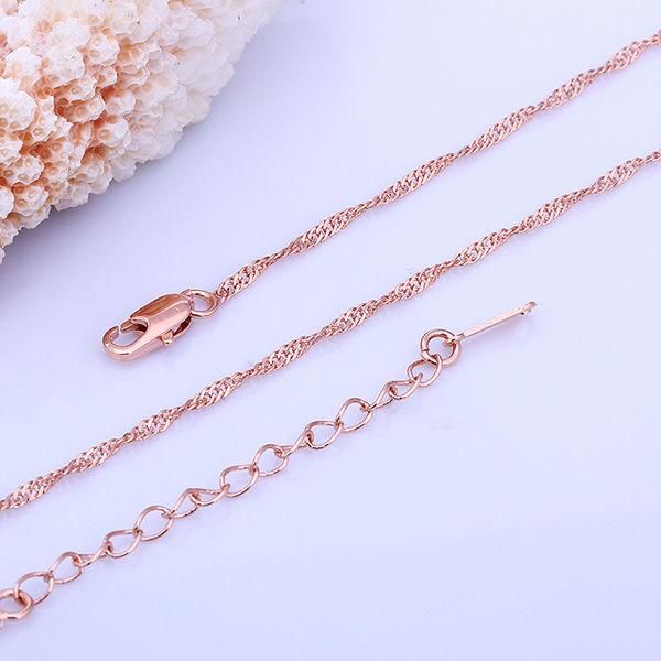 

new 18'' chain rose gold necklace fashion jewelry 10 piece water ripple chain high quality, Silver