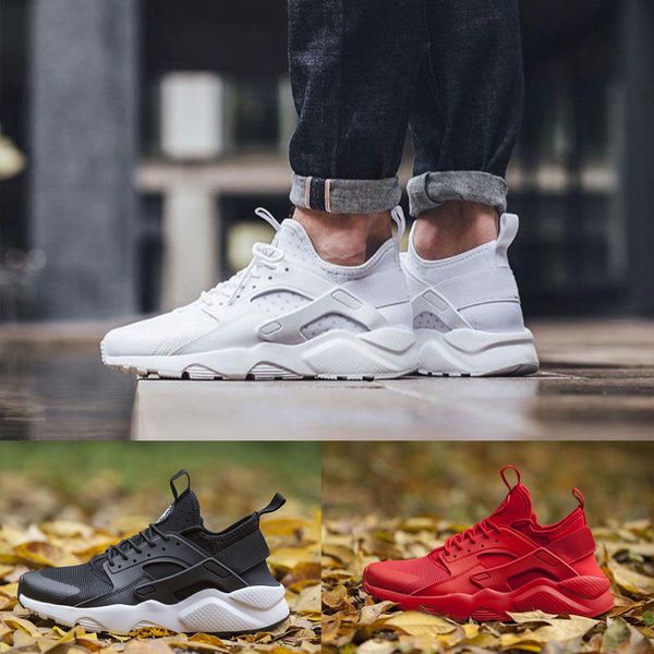 

2019 ultra huarache 4.0 4 iv classical triple white black red running shoes men women huaraches sports sneaker trainers shoe 36-45