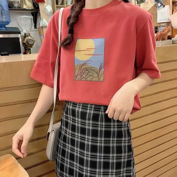 

женщины лето ulzzang 2020 kawaii футболка забавный графический принт тройники мода уличная топ тройник женский досуг o образным вырезом женс, White