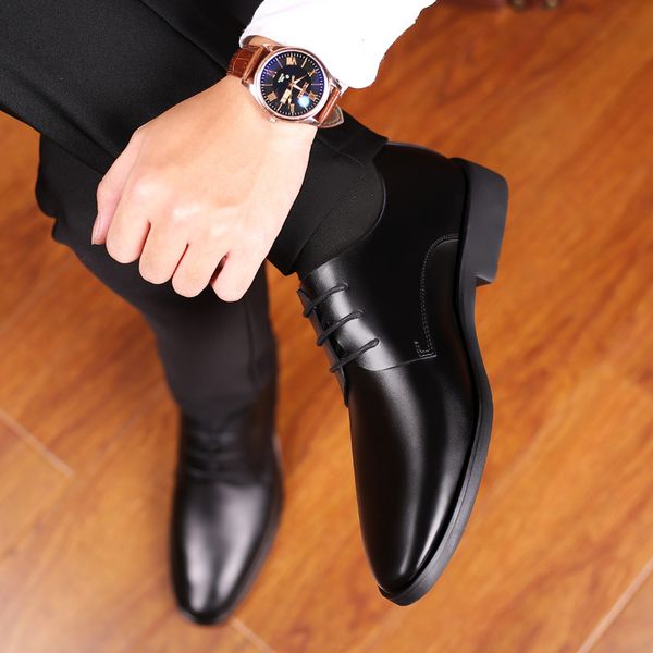 

mazefeng мужские кожаные ботинки casual лучшие качества oxfords мужчины натуральная кожа платье обувь бизнес формальные обуви плюс размер св, Black