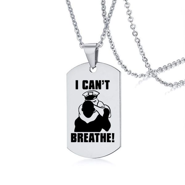 

i cant breathe necklace men and women tag chain men hip necklace ing, Silver