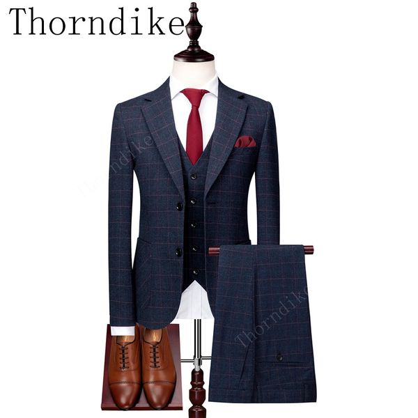 

thorndike groomsmen men suits groom tuxedos notch lapel men suits wedding man blazer ( jacket+pants+bow tie+vest, White;black