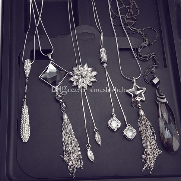 

brand women fashion luxury jewelry high grade zircon necklace, Silver