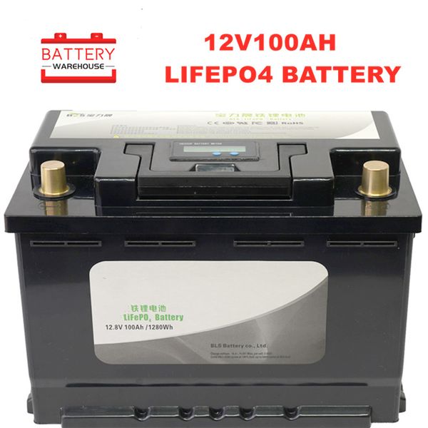 

12v 100ah deep cycle lifepo4 lithium iron phosphate battery pack bms built-in for golf cart ev rv solar energy storage battery