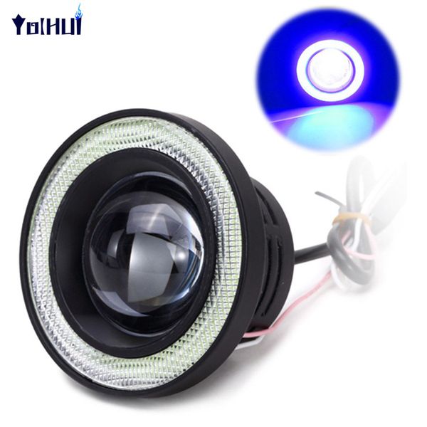 

2pcs 3200lm car cob led angel eyes fog light lens projector halo ring xenon fog lamp