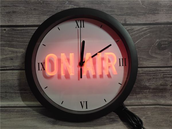 

0n028 on air studio app rgb led neon light signs wall clock