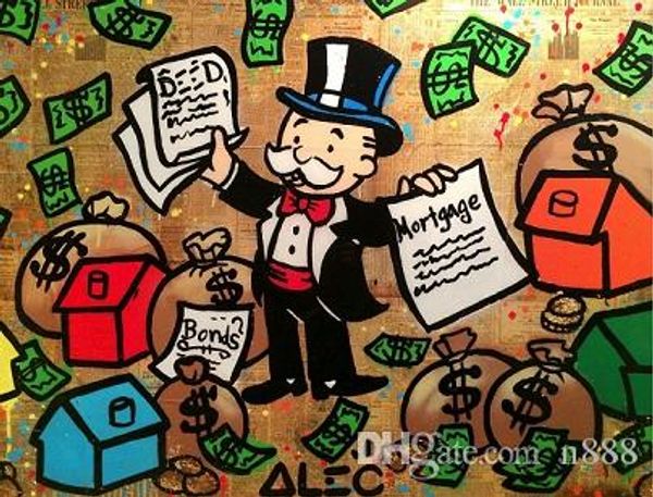 

handpainted /hd print alec monopoly graffiti pop urban street art oil painting on canvas office wall art culture multi sizes g240