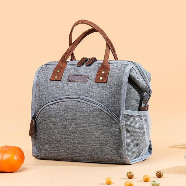 

simple style large capacity waterproof oxford lunch bag outdoor picnic bag new portable bento pouch, Blue;pink