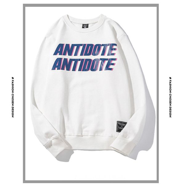 

designer hoodies for women new solid color crew neck sweater with letter print hoodie men trend clothing hip hop, Black
