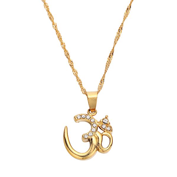 

gold color hinduism pendant necklace symbol of hinduism india jewelry, Silver