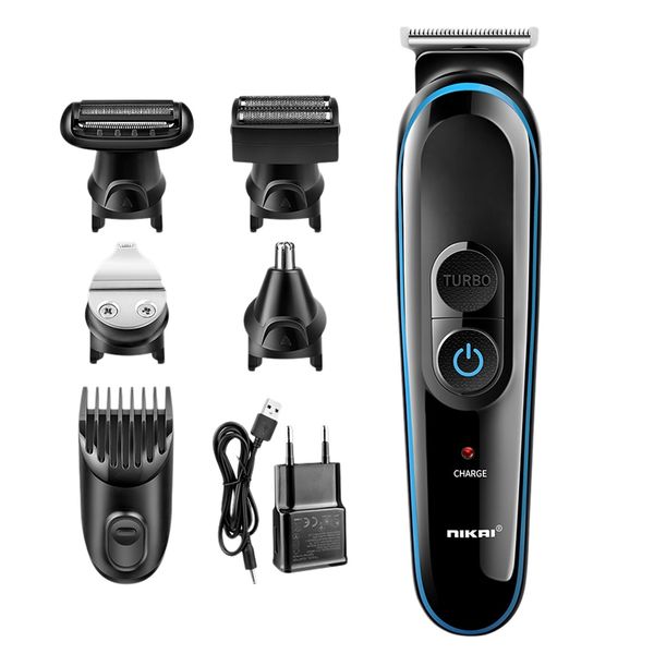 

nikai 100-240v 5 in 1 electric shaver hair trimmer hair clipper shaving machine cutting nose beard trimmer men razor eu plug