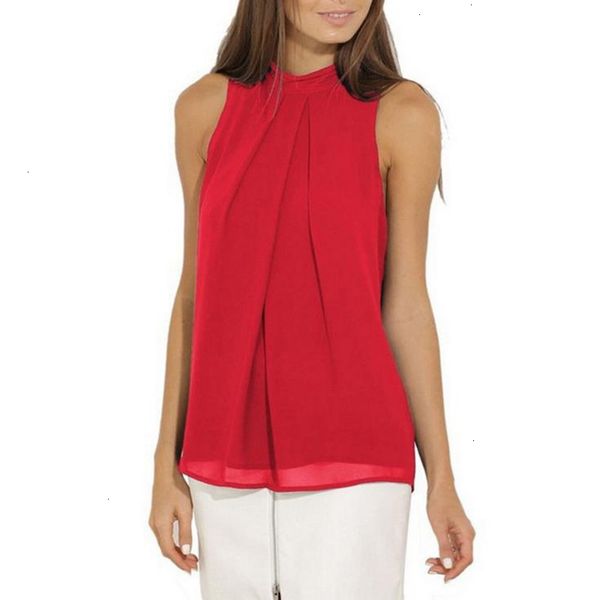 

women women blouses women chiffon blouses new summer sleeveless fashion solid shirt casual female black shirts 3xl 4xl, White