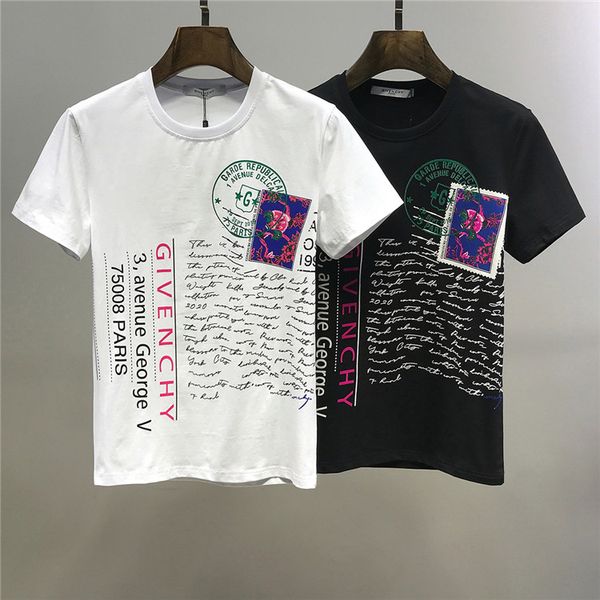 

20ss luxury men's t-shirt casual o-neck slim men's t-shirt fashion summer brand short sleeve men's clothing tee size -xxxl k, White