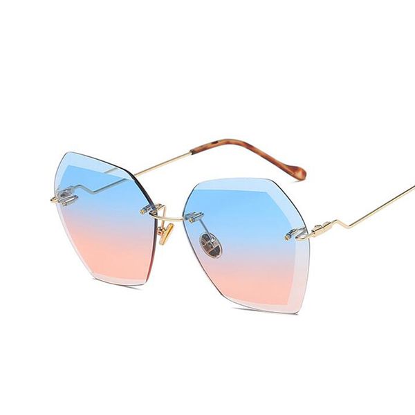 

luxury vintage rimless sunglasses tinted lens glasses 2018 trendy hipster fashion sun glasses for women frameless oculos, White;black