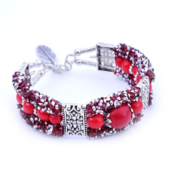 

оптовая 10 шт. серебряное покрытие ангела крыло с множеством цветов бирюзовый каменный браслет со стразами классический стиль ювелирных изде, Black