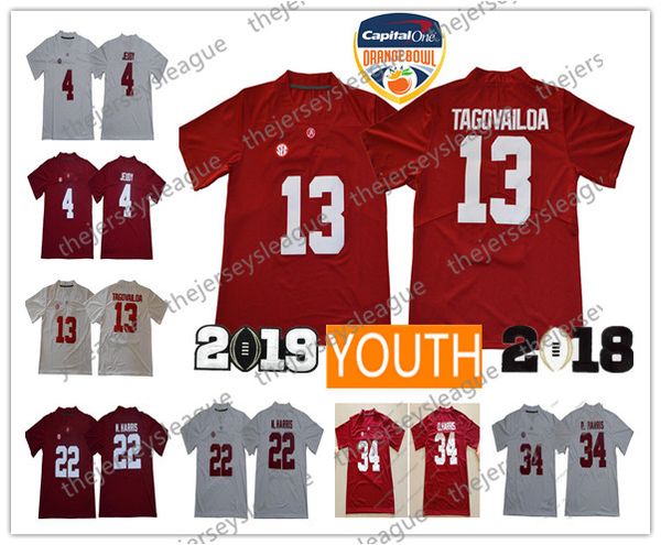 

молодежный алабамский багровый прилив # 13 туа таговайлоа 2 больно 4 джуди 11 генри раггс iii прошитый красный белый черный 2019 футбольные, Black