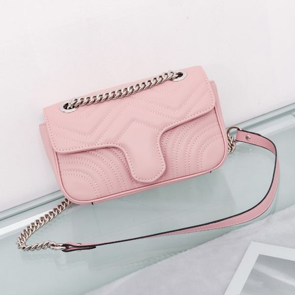 Top Quality Women Shoulder Bag Silver Chain Bag Crossbody Pure Color ...