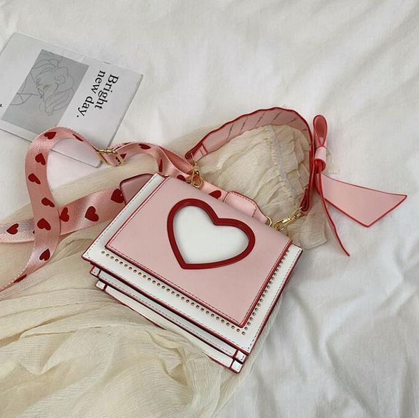

fashion lady handbag with heart women sweet shoulder bags crossbody bag quality