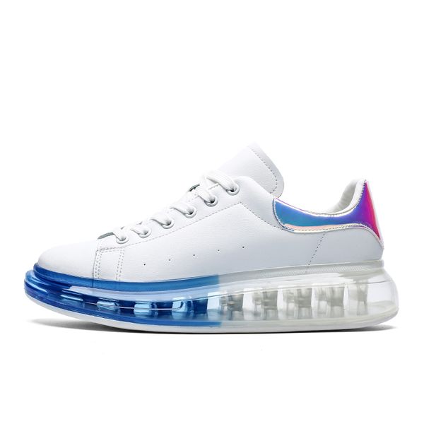 

2019 new luxury women designer leather air cushioning shoes men sneakers men trainers couple non-slip walking shoes, Black