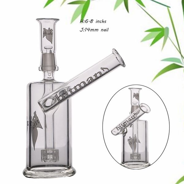 

6.9 Inchs Hitman Glass Bong Водопроводные трубы пьянящий стекла Dab Rigs Уникальный стакан воды затяжками Курительные Кальяны С 14мм Nail