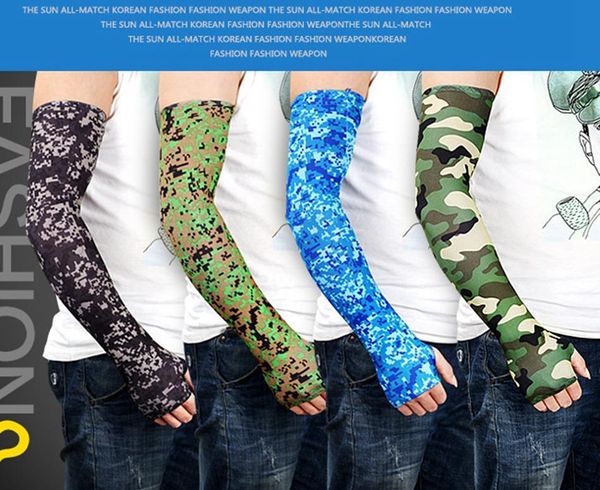 

camo arm sleeves cycling camouflage anti-uv protective elastic arm warmers outdoor riding fishing guard protective sleeves ljja4022