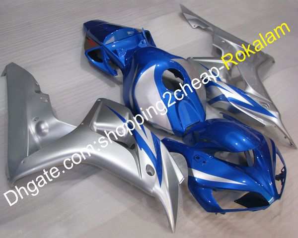 

for honda 2006 2007 cbr1000rr 06 07 cbr 1000 rr cbr1000 silver blue motorbike abs plastic body fairing aftermarket kit (injection molding)