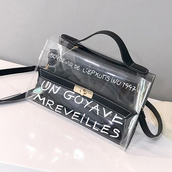 

local stock women transparent bag clear pvc small tote messenger jelly bags female crossbody shoulder bags #30