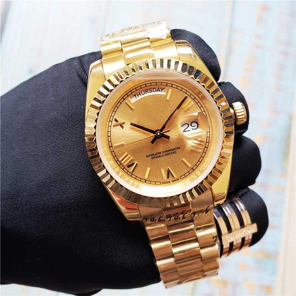 

luxury mens watches designer watch diving waterproof automatic mechanical movement sports stainless steel gold/silver bezel day date, Slivery;brown