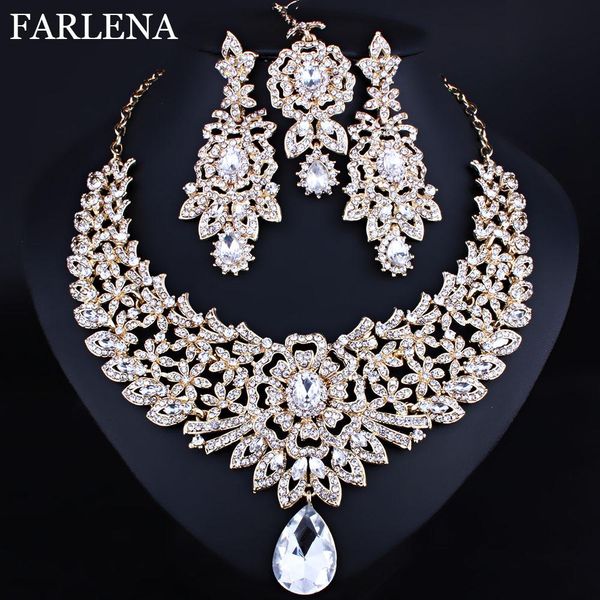 Farlena Wedding Jewelry Classic Indian Bridal Necklace Earrings
