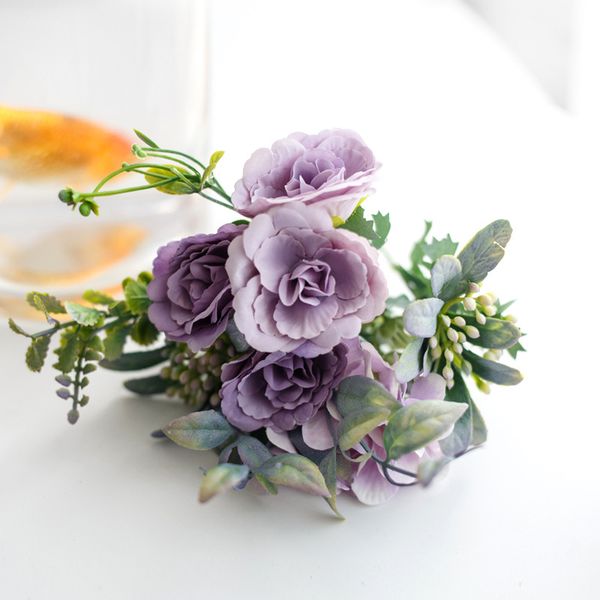 

artificial rose fake silk flower bouquet home wedding party table floral decor
