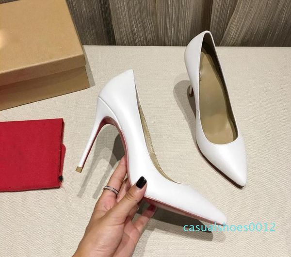 

модные женские туфли красные туфли на высоких каблуках 8.5cm .5cm ню черный красный кожа заостренный носок неглубокие обувь платье обувь с, Black