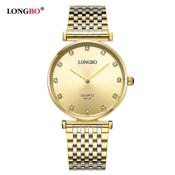 

longbo brand fashion luxury couples watches business style lovers men women waterproof quartz charms analog wristwatches 8973, Slivery;brown