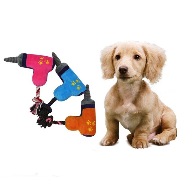 

pet dog toys training ctton rope electric drill shape plush dog chew sound toy small dogs puppy toys funny