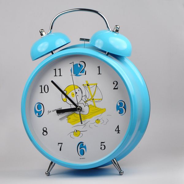 

wholesale 9 inch creative huge silent alarm clock luminous electronic bell alarm stereo round large table clock