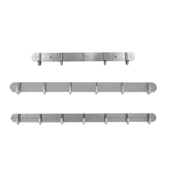 

3/4/5/6/7 holes wall mounted hooks self adhesive home kitchen wall door coats clothes towel hat row hooks hanger