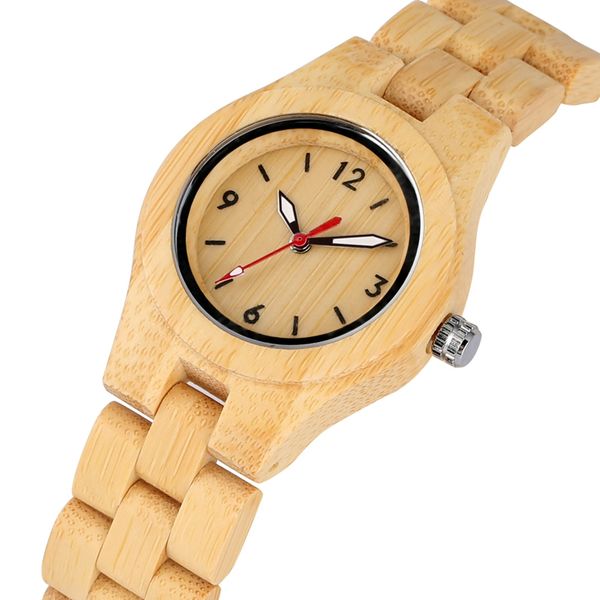 

luminous pointers wood watch womens watches excellent bamboo wooden bangle exquisite quartz clock ladies timepieces luxury reloj, Slivery;brown