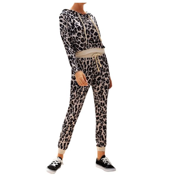 

women tracksuit leopard print pants sets leisure wear lounge wear suit, Black;blue