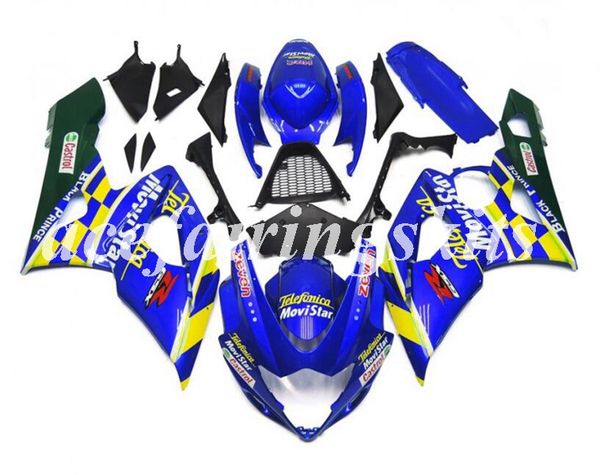 

4gifts new abs motorcycle full fairings kits fit for suzuki gsx-r1000 k5 2005 2006 05 06 bodywork set custom blue yellow